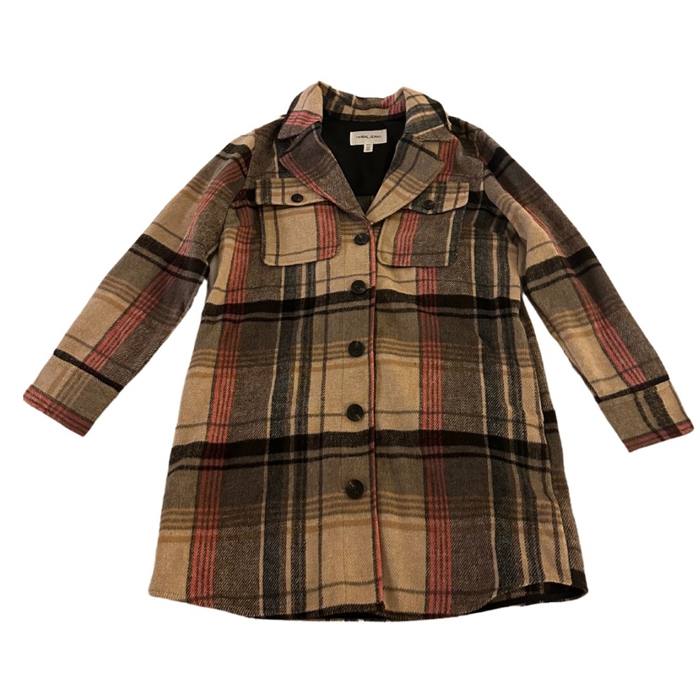 Tribal Plaid Long Sleeve Shacket